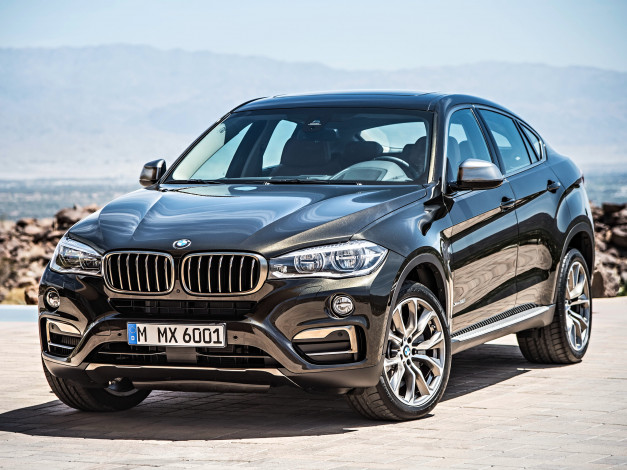 Обои картинки фото автомобили, bmw, x6, xdrive50i, f16, 2014г, темный