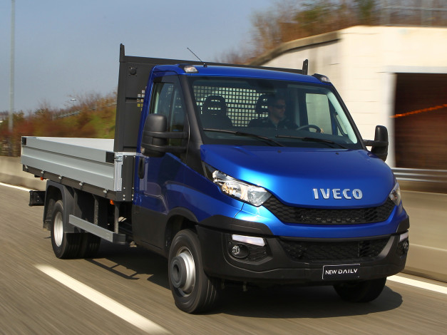 Обои картинки фото автомобили, iveco, синий, 2014г, cab, chassis, daily, 35