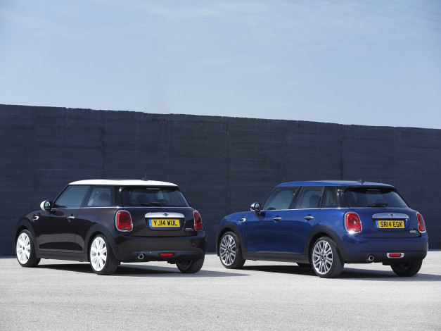 Обои картинки фото автомобили, mini, 2014г, f56, cooper, d, голубой