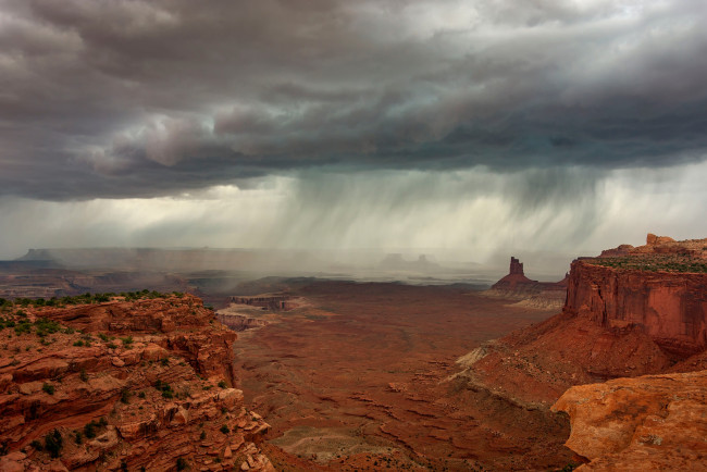 Обои картинки фото природа, стихия, дождь, тучи, каньон