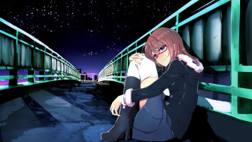 Картинка аниме vocaloid девушка ночь