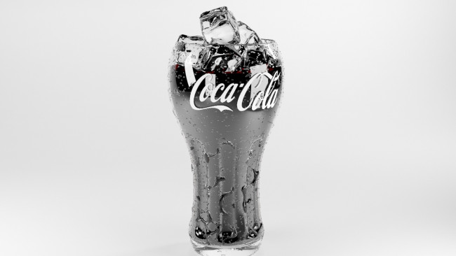 Обои картинки фото бренды, coca-cola, стакан, лед, напиток