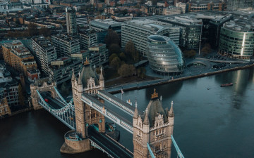 Картинка города лондон+ великобритания темза река панорама мост