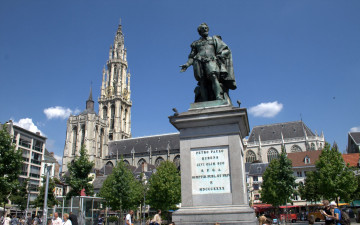 Картинка антверпен памятник рубенсу города памятники скульптуры арт объекты бельгия