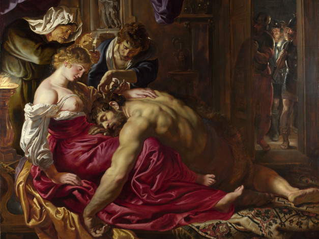 Обои картинки фото rubens, samson, and, delilah, рисованные, pieter, paul