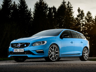 обоя автомобили, volvo, синий, 2014г, polestar, v60