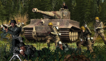 Картинка 3д+графика армия+ military солдаты оружие танк