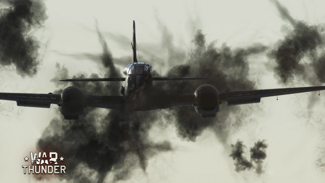Обои картинки фото видео игры, war thunder,  world of planes, полет, самолет, дым
