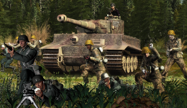Обои картинки фото 3д графика, армия , military, солдаты, оружие, танк