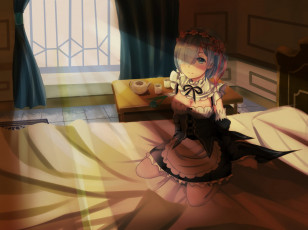 Картинка аниме re +zero+kara+hajimeru+isekai+seikatsu фон девушка взгляд