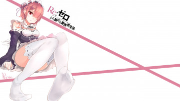 Картинка аниме re +zero+kara+hajimeru+isekai+seikatsu девушка взгляд фон