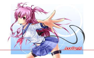 обоя аниме, angel beats, фон, взгляд, девушка