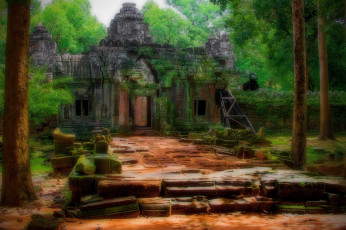 обоя ta som,  angkor,  cambodia, города, - буддийские и другие храмы, капище