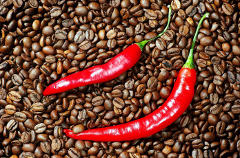 Картинка еда разное перец кофейные зерна стручки острый красный