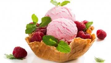 Картинка еда мороженое +десерты мята малина