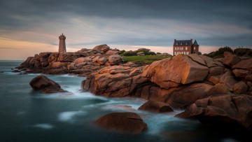 Картинка природа маяки пейзаж дом вода море маяк