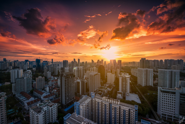 Обои картинки фото whampoa city, города, - панорамы, рассвет