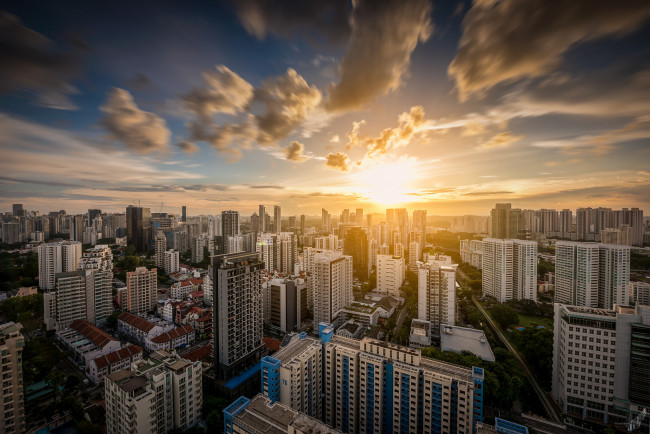 Обои картинки фото whampoa city, города, - панорамы, рассвет