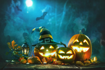Картинка праздничные хэллоуин halloween тыква ночь