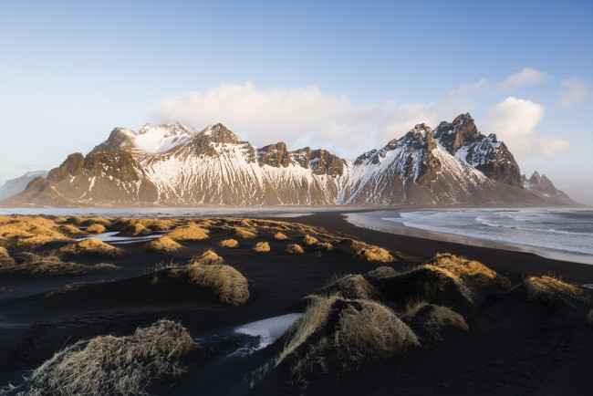 Обои картинки фото природа, горы, исландия, vestrahorn