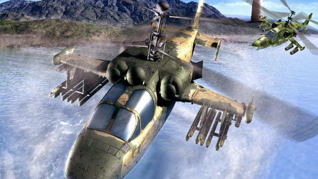 Обои картинки фото видео игры, fair strike, вертолеты, полет, море