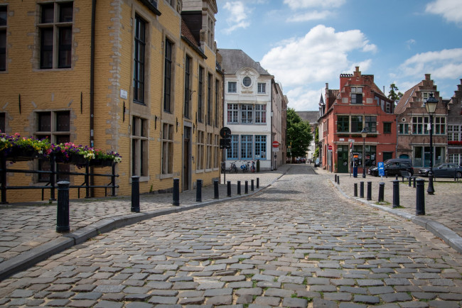 Обои картинки фото города, гент , бельгия, улица, здания, брусчатка