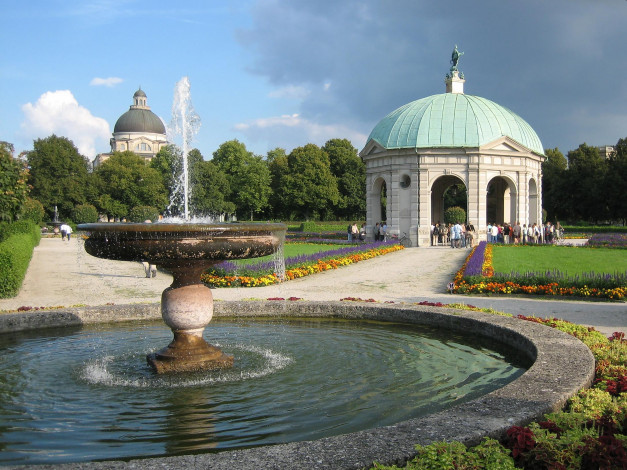 Обои картинки фото munchen, hofgartentempel, города, фонтаны