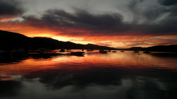 Картинка природа восходы закаты лодки озеро закат