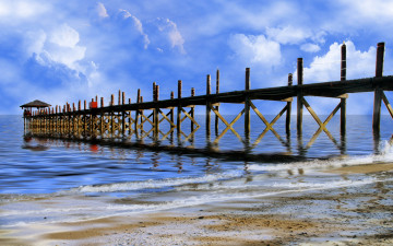 Картинка oceanview pier природа побережье пляж мостки море