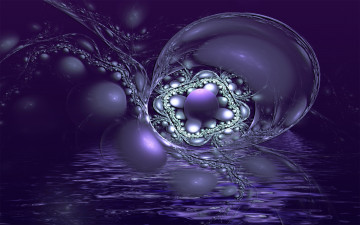 Картинка oyster 3д графика fractal фракталы узор фиолетовый фон