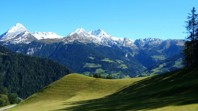 Обои картинки фото австрийские, альпы, природа, горы, деревья
