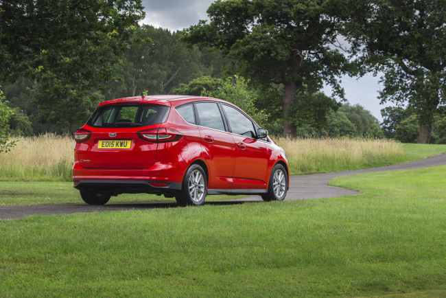 Обои картинки фото автомобили, ford, uk-spec, красный, 2015г, c-max