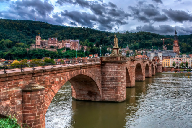 Обои картинки фото heidelberg – puente carlos teodoro, города, прага , Чехия, мост, река