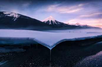 Картинка природа зима лёд небо снег горы