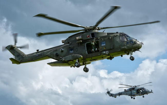 Обои картинки фото agustawestland aw101, авиация, вертолёты, военные, вертолеты, nato, agustawestland, aw101