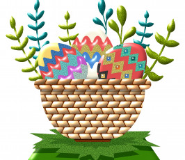 Картинка праздничные пасха корзина яйца