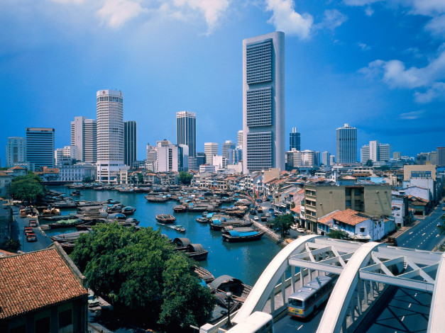 Обои картинки фото singapore, river, города, сингапур