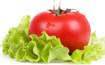 Картинка еда помидоры краснобокий зеленый капли томаты