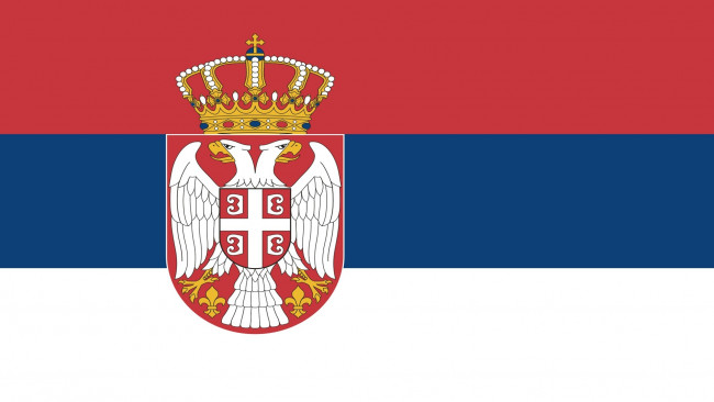 Обои картинки фото сербия, разное, флаги, гербы, двуглавый, орел, белый, синий, красный