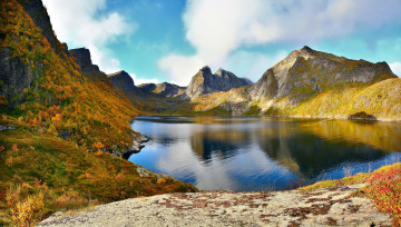 Картинка lofoten archipelago norway природа реки озера горы озеро