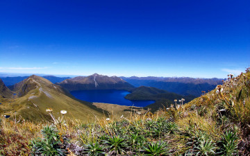 Картинка fiordland national park новая зеландия природа реки озера new zealand горы озеро