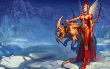 Картинка видео игры etherlords ii горы льды существо женщина