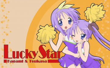 Картинка аниме lucky+star фон девушки взгляд