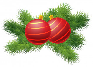 Картинка праздничные векторная+графика+ новый+год ветки фон шары