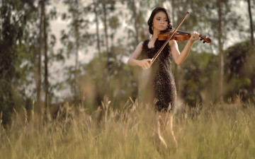 Картинка музыка -+другое девушка скрипка растения