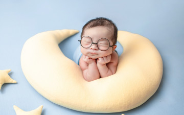 Картинка разное дети младенец очки месяц