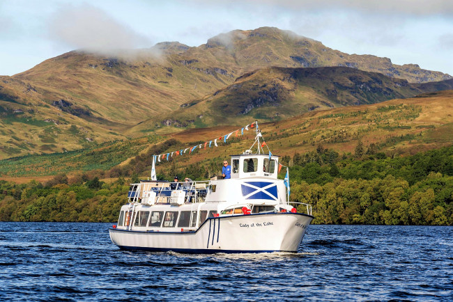 Обои картинки фото loch katrine, scotland, корабли, теплоходы, loch, katrine