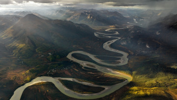 Картинка природа реки озера река горы лучи