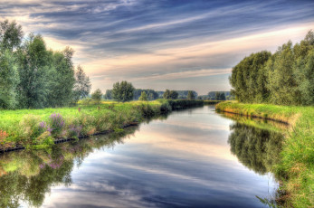 Картинка бельгия фландрия природа реки озера река трава лес облака