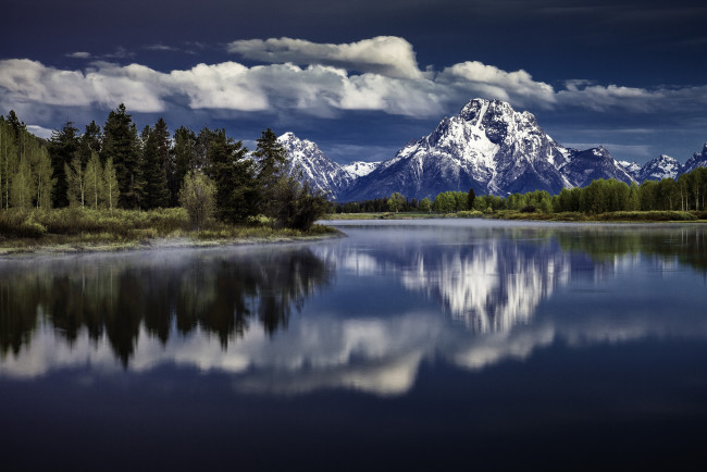 Обои картинки фото grand, teton, national, park, wyoming, природа, реки, озера, snake, river, mount, moran, гора, моран, отражение, гранд-титон, вайоминг, река, снейк